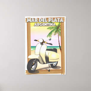 Mar del Plata Argentina beach poster Canvas Print