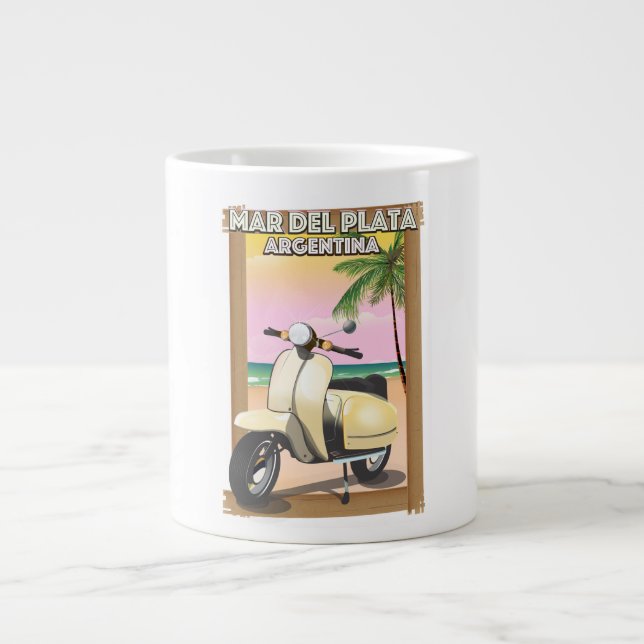 Mar del Plata Argentina beach poster Large Coffee Mug (Front)