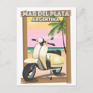 Mar del Plata Argentina beach poster Postcard