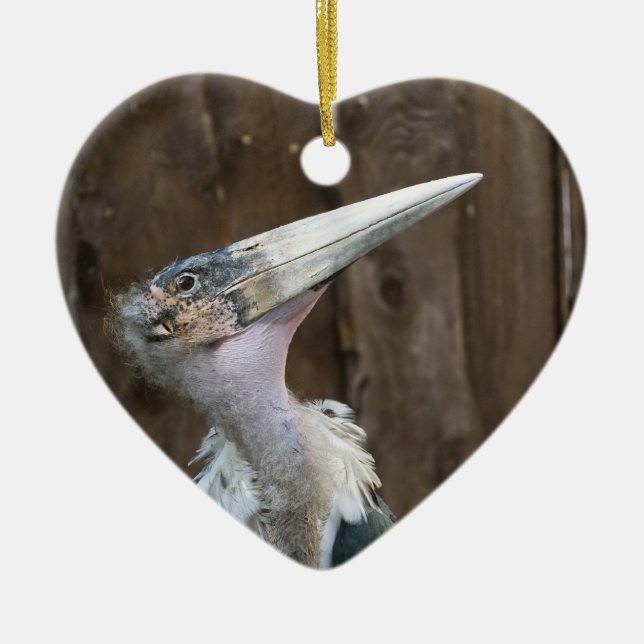 Marabou Stork Ceramic Ornament (Front)