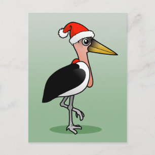 Marabou Stork Santa Holiday Postcard