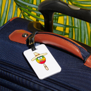 Maraca with Sombrero Colorful Fiesta Luggage Tag