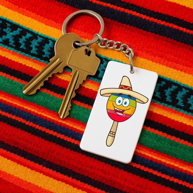 Maraca with Sombrero Colourful Fiesta Keychain (Creator Uploaded)