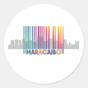 Maracaibo City Barcode Art Latin Pride Classic Round Sticker