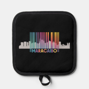 Maracaibo City Barcode Art Latin Pride Pot Holder