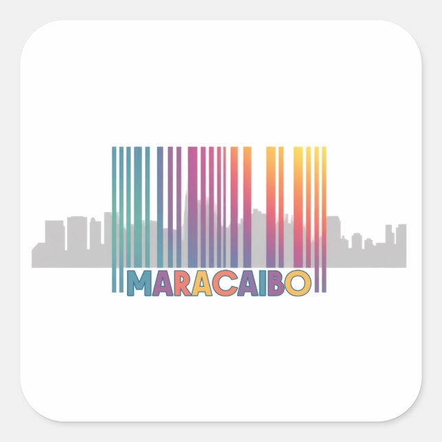 Maracaibo City Barcode Art Latin Pride Square Sticker (Front)
