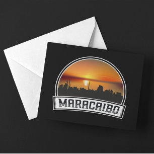 Maracaibo Venezuela Skyline Sunset Vintage Travel Postcard