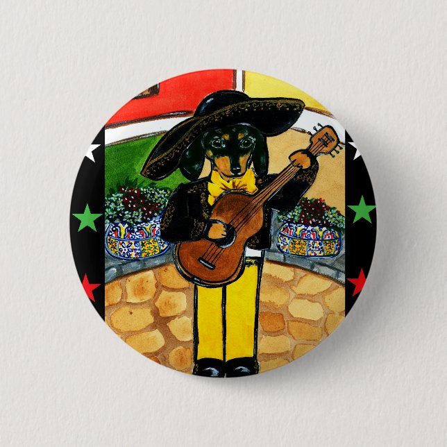 Marachi Doxie 2 Inch Round Button (Front)