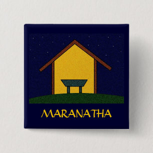 MARANATHA! 2 INCH SQUARE BUTTON