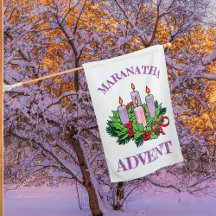 MARANATHA Advent Wreath House Flag