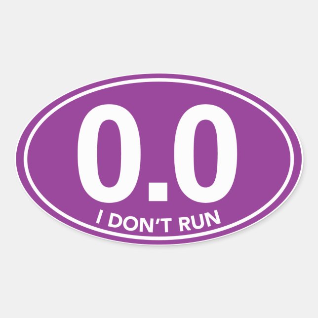 Marathon 0.0 Je n'utilise pas Sticker ovale (Viole (Devant)