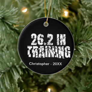 Marathon 26.2 In Training Running Gear Ceramic Ornament