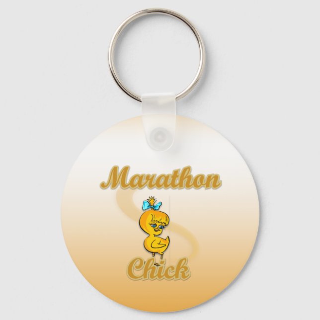 Marathon Chick Keychain (Front)