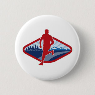 Marathon cross country road runner jogger fitness 2 inch round button