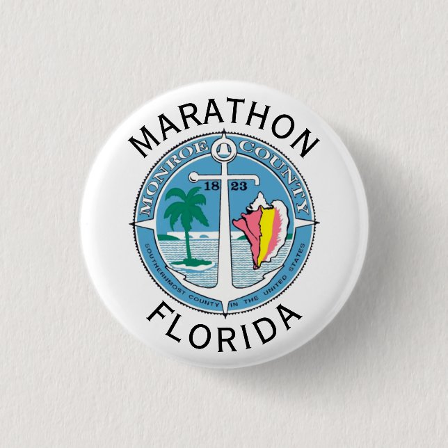 Marathon - Florida Keys 1 Inch Round Button (Front)