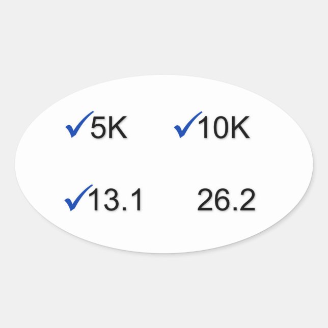 Marathon Goals Oval Sticker (Front)