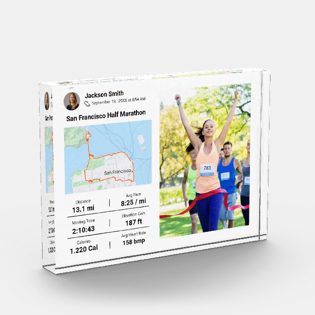 Marathon | Half Marathon Best Runner Photo Gift  (Left)