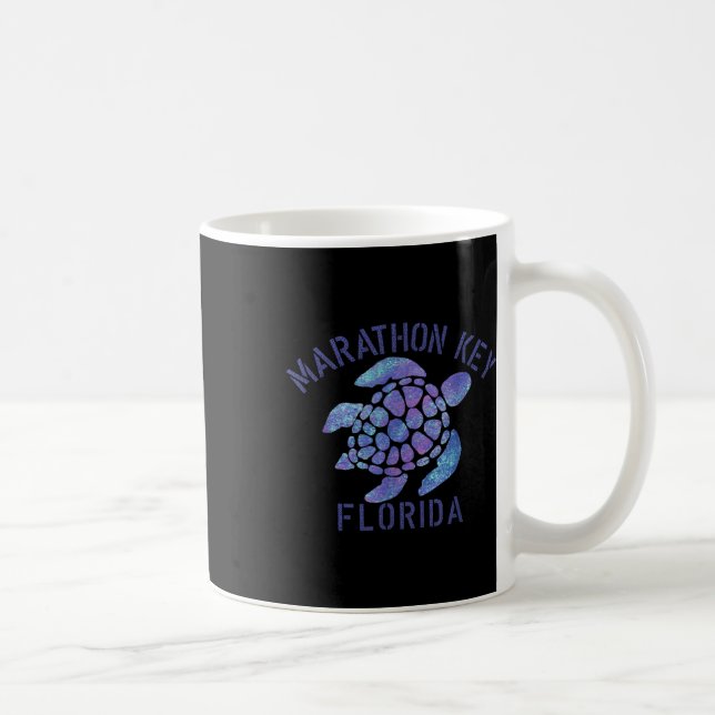 Marathon Key, Fl Beach Design _ Tribal Turtle Gift Coffee Mug (Right)
