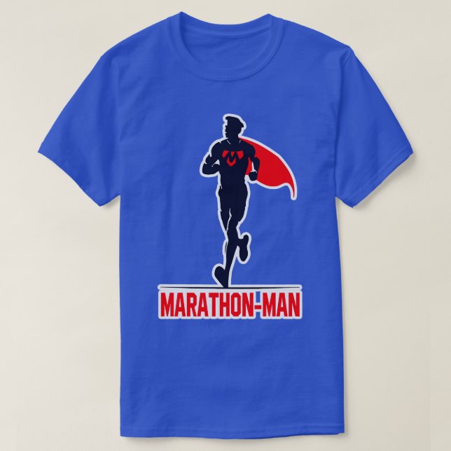 marathon man running super hero jogging T-Shirt (Design Front)