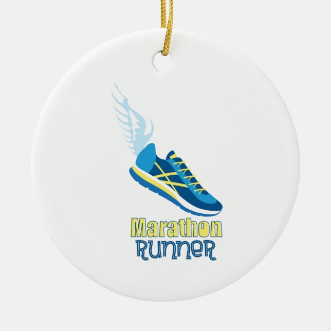 Marathon Runner Ceramic Ornament (Front)