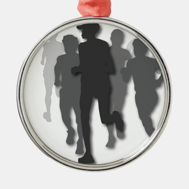 marathon runner metal ornament (Front)