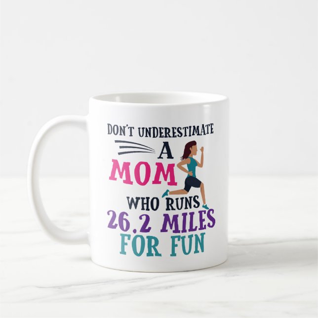 Marathon Runner Mom Coffee Mug Mothers Day Race (Left)