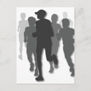 marathon runner postcard