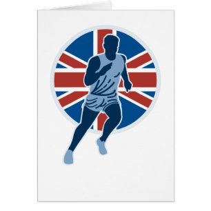 Marathon runner silhouette british flag
