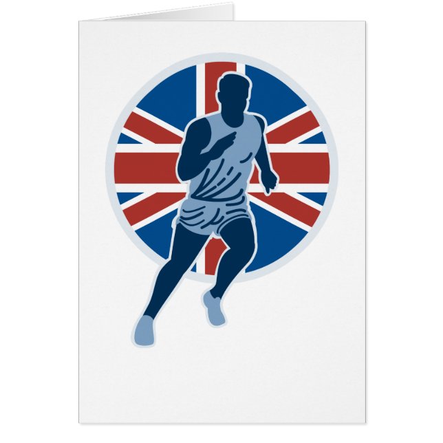 Marathon runner silhouette british flag (Front)