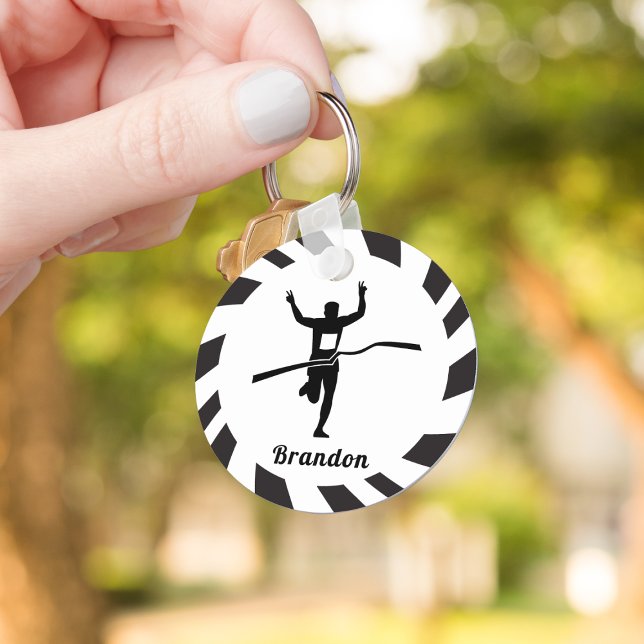 Marathon Runner Track Cross Country Running Name  Keychain (Creator Uploaded)