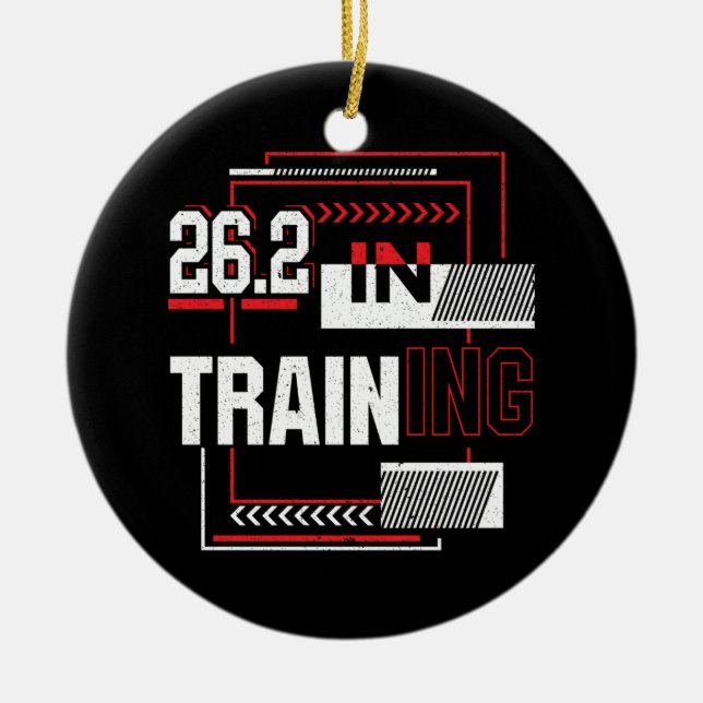 Marathon Running - 26.2 in Training Abstract  Ceramic Ornament (Front)
