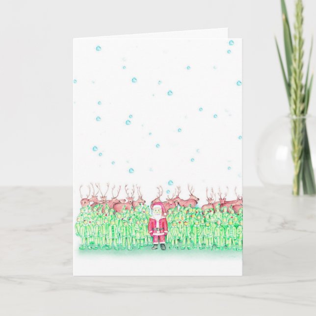 Marathon Santa Christmas Card for Runner (Front)