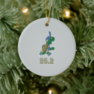 Marathon Turtle Runner in Blue Ceramic Ornament