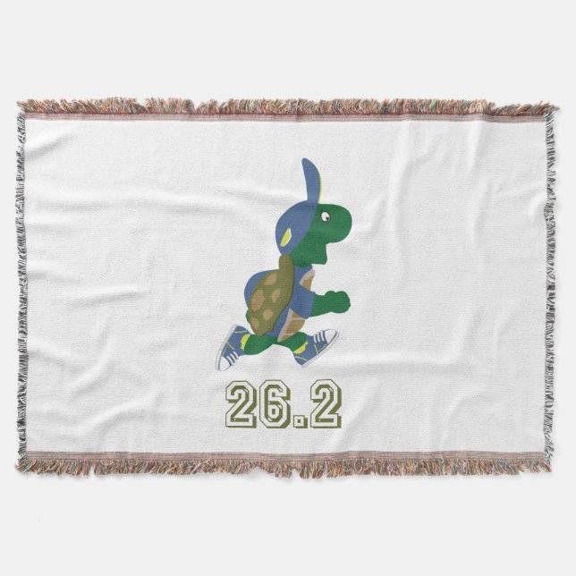 Marathon Turtle Runner in Blue Throw Blanket (Front)