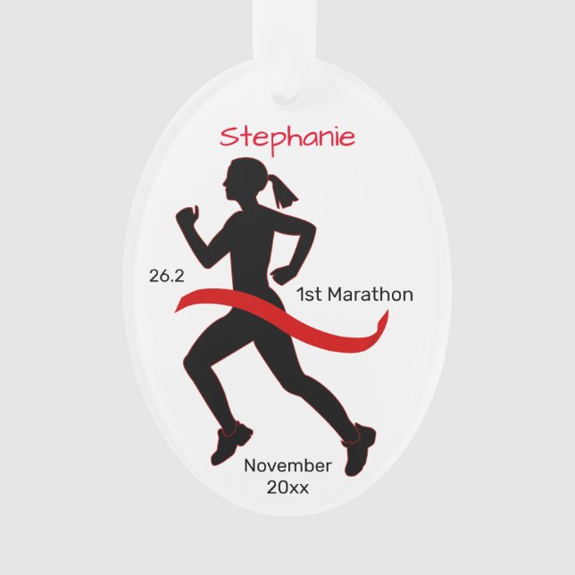 Marathon : Une femme qui garde le saké en rouge (devant)