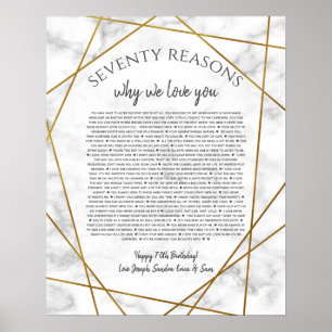 marble 70 reasons why I love you Poster