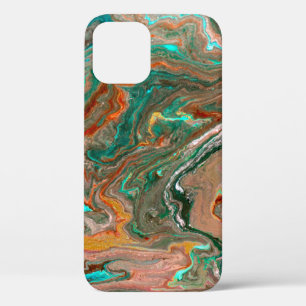 Marble abstract acrylic background. Marbling artwo iPhone 12 Case