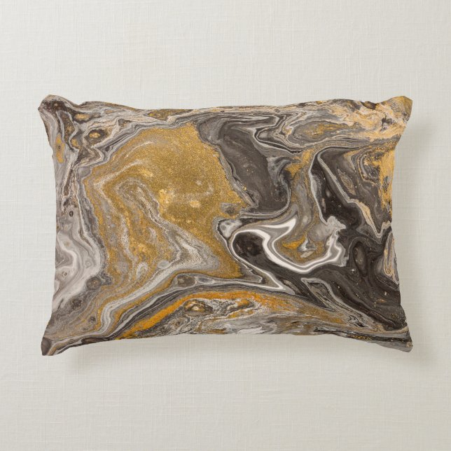 Marble abstract acrylic background. Nature marblin Accent Pillow (Front)