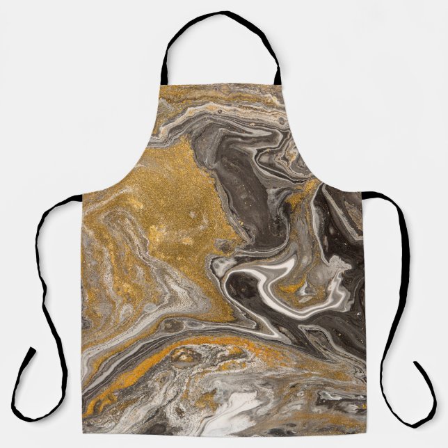 Marble abstract acrylic background. Nature marblin Apron (Front)