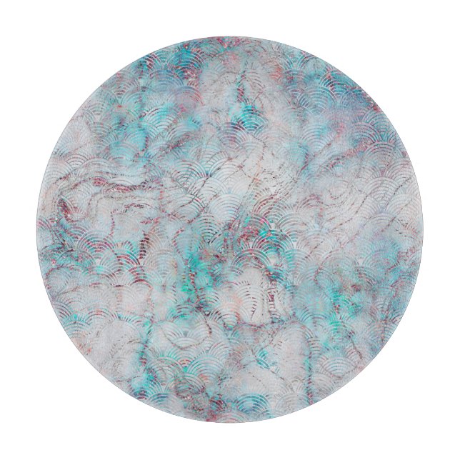 MARBLE ABSTRACT ART DECO TRAY CUTTING BOARD (Front)