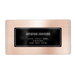 Marble Abstract Black Metal Rose RSVP Blush Framed