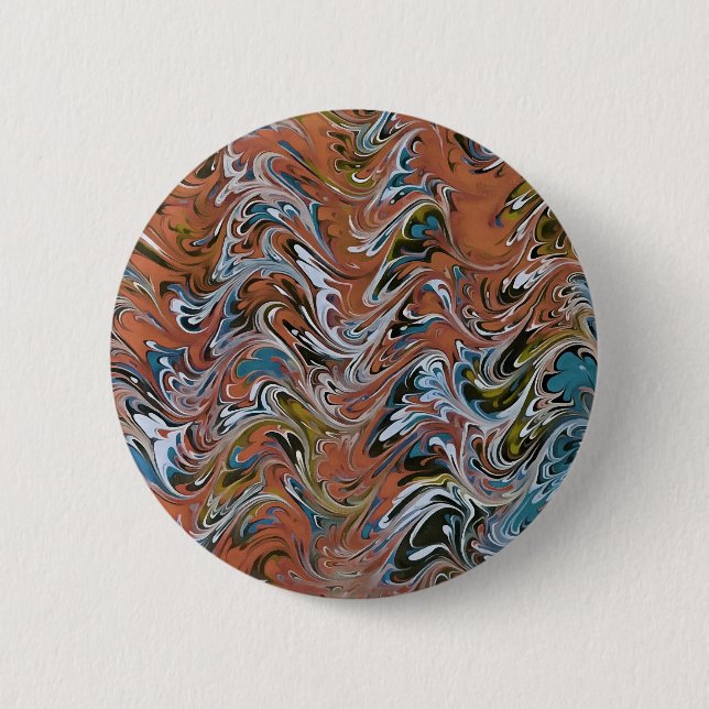 Marble Abstract In Red 2 Inch Round Button (Front)