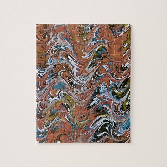 Marble Abstract In Red Jigsaw Puzzle (Vertical)