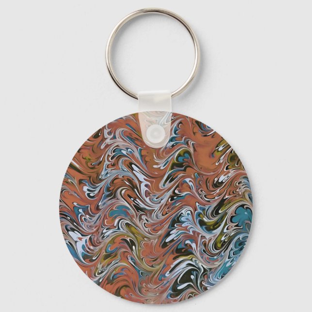 Marble Abstract In Red Keychain (Front)