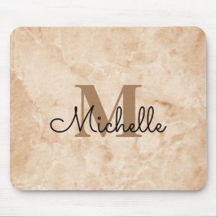 Marble Abstract Monogram Mouse Pad
