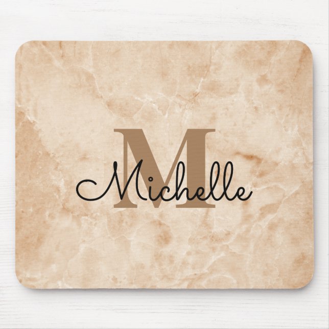 Marble Abstract Monogram Mouse Pad (Front)