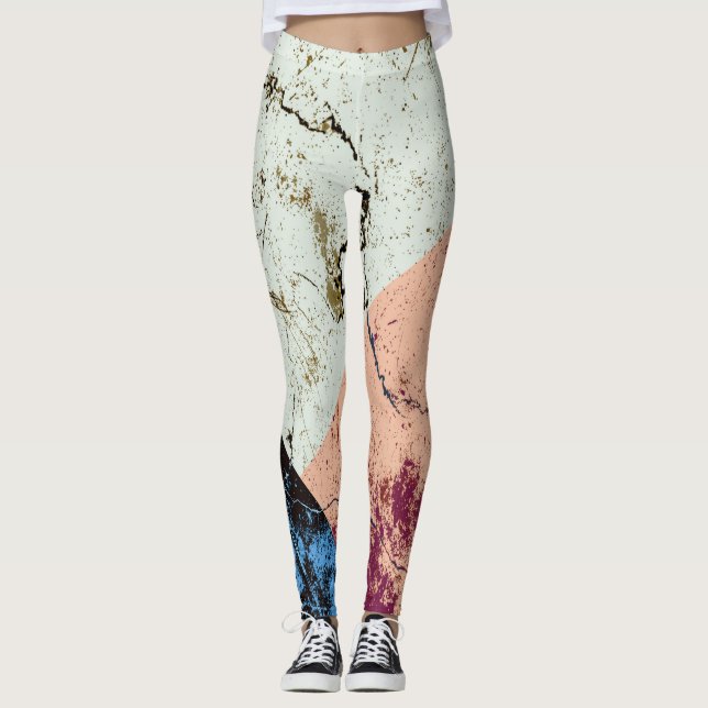 Marble Abstract Pattern Leggings (Front)