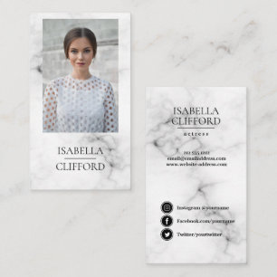 Marble Actor Model Dancer  Photo Social Media Business Card
