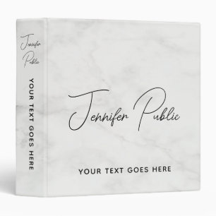 Marble Add Name Logo Script Text Here Binder