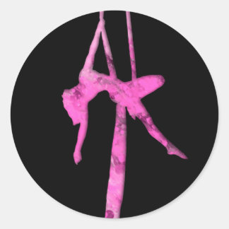 Marble Aerialist silhouette Classic Round Sticker